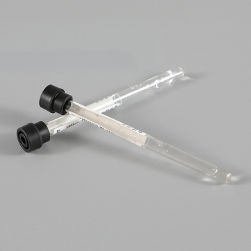 Tubo de ensaio de laboratório com tampa preta
