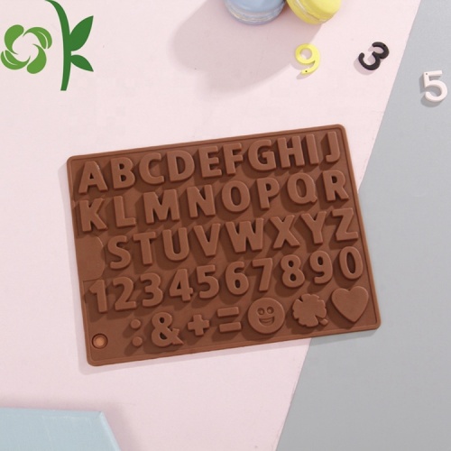 Hot Sale Silicone Letter Number Cetakan Permen Cokelat