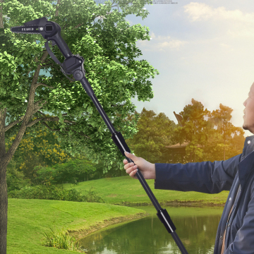 Cordless Electric Convertible Pole Chain Saw with 6-inch Long Reach and Battery Pruning Shears for Tree Cutting