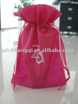 plastic non-woven drawstring gift bag