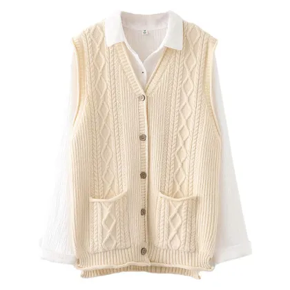 Women's Sweater Vest Button Down