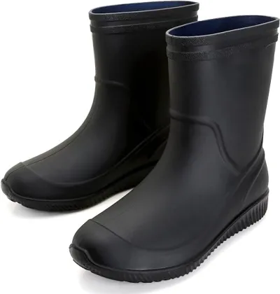 Mid-Calf Waterproof Rubber Boots: Mens & Womens Non-Slip Garden Boots