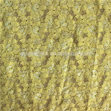 High quality yellow cord lace african guipure lace fabric for wedding dress