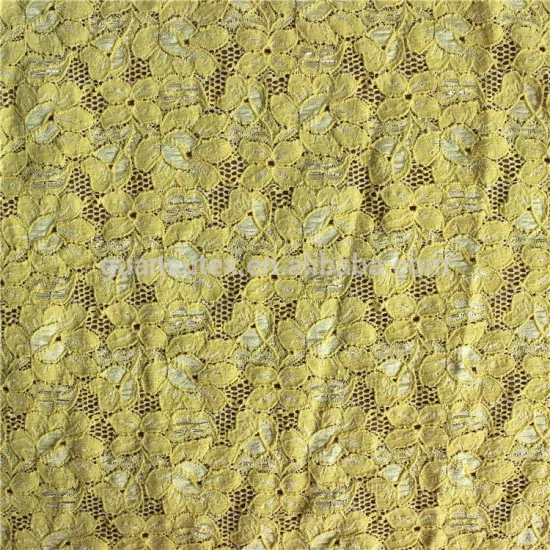 High quality yellow cord lace african guipure lace fabric for wedding dress