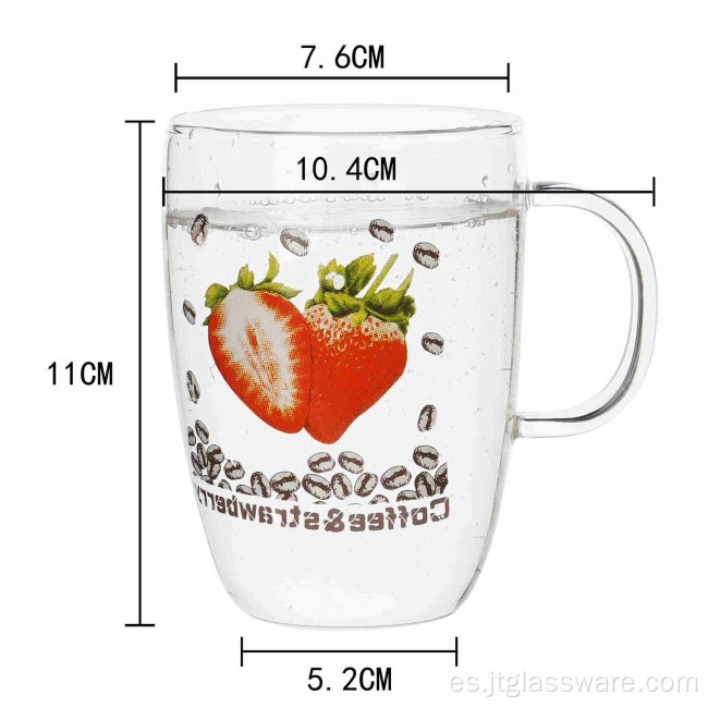 Taza de vidrio de pared simple con impresión