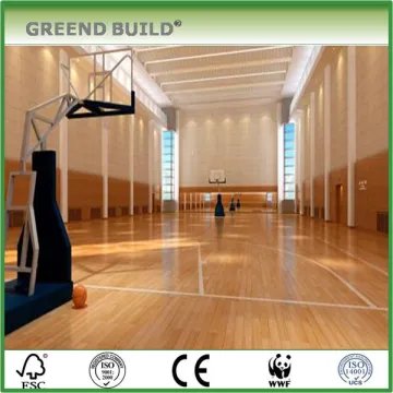Maple Hardwood 22mm indoor basketball court wood flooring