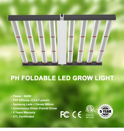 2021 Latest Phlizon 640W Foldable Grow Light