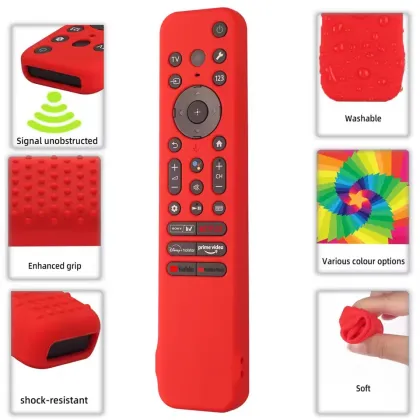 Sony Remote Control Protective Silicone Case - Anti-Slip Sleeve & Lanyard for RMF-TX810U TX811U TX910U