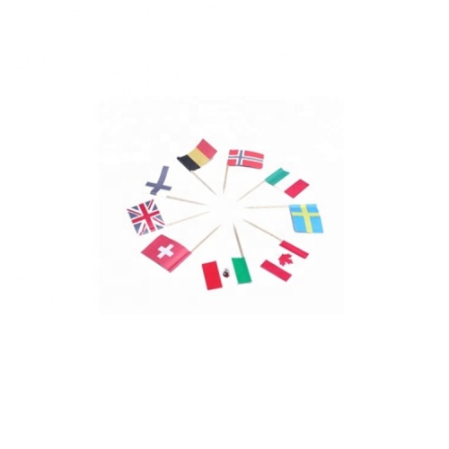 High Quality customized printing wooden toothpick flag