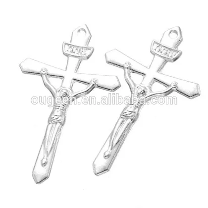 Silver plated unique mens cross modern large mexian sterling silver cross pendant