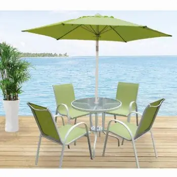 Glass fiber patio umbrella with powder coating