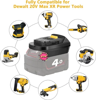 MIL18DL Battery Adapter: 18V Milwaukee to 20V Dewalt Lithium Battery Converter