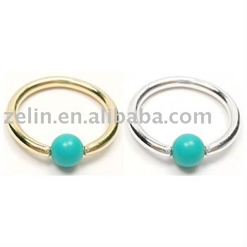 Fashion Charming CBR body jewlery with Turquoise ball body piercing jewelry