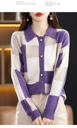 Korean version of the patchwork checkered coat