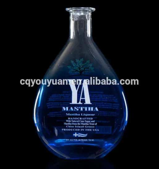 Glass Liquor Bottles 750ML Cork Top Blue Glass Spray Bottle Elegance