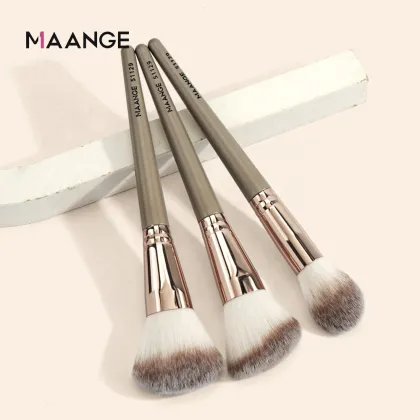 Professional Highlight Brush Set - MAANGE 3pcs Champagne Makeup Powder Brushes