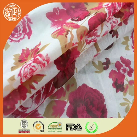 2014 China supplier hot sale printing polyester cotton burnout fabric