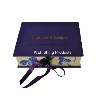 Purple gift box with ribbon