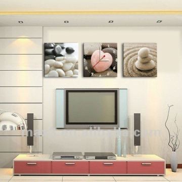 Painting art photo frame wooden wall clock for wedding decoration