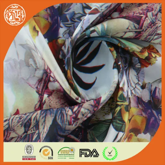 Hot sale digital printed Poly Wholesale satin chiffon fabric