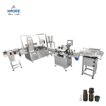 HIGEE Small Essential Oil Filling Machine Liquid Filling Capping Labeling Machine Line