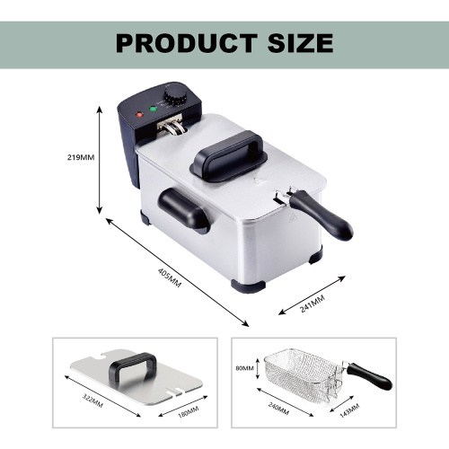 Electric Deep Fryer 2000W Stainless Steel with Basket