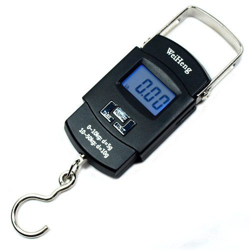 50KG/110LB 10g Electronic Portable Digital Scale Hanging Hook Fishing Travel Luggage Weight Scale for Baggage Balance Steelyard