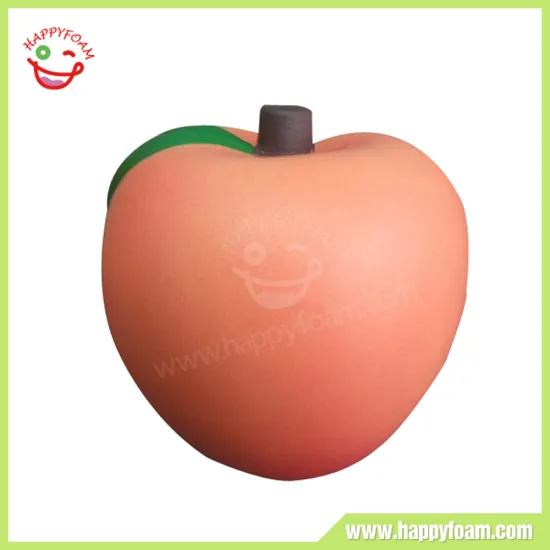 PU Material Customed Printed Cheap Peach Stress Ball Wholesale for Stress Reliever