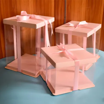 Clear plastic birthday cake box
