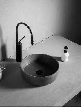 Above Counter Mounting Round Shape Art Cement Basin
