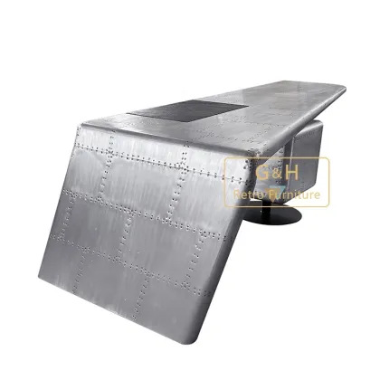 Vintage Aviator Wing Desk - Mid Century Aluminium Aviation Furniture