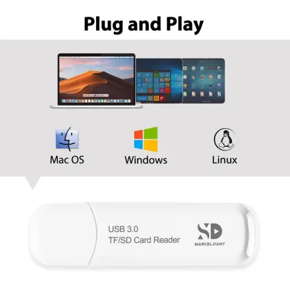 Marceloant High Speed Micro Flash drives card reader TF SD Card Reader USB 3.0 With Lid Adapter Memory Card Reader