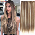 Alileader en gros de 24 &quot;Wig Fiber Hair lisse 5 Clip 5 Clip en extension de cheveux synthétique