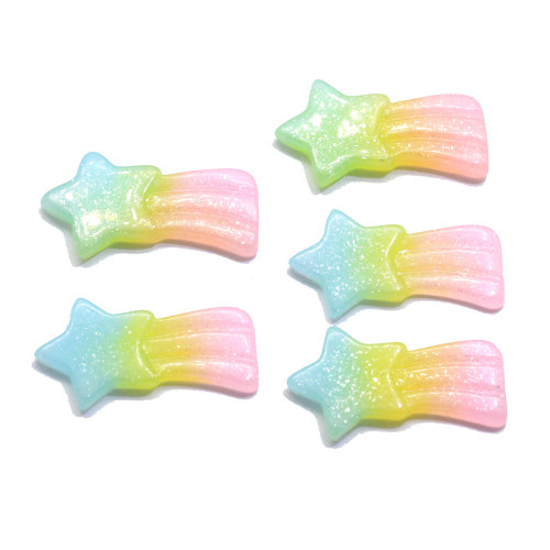 Fashional  Color Shooting Star Shaped Flatback Resin Cabochon DIY Craft Decoration tlephone Shoes Accessories