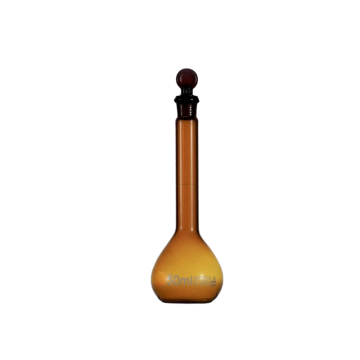 Wholesale 50ml Amber Volumetric Flask Borosilicate Glass Laboratory Use