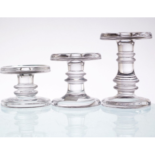 Short Glass Candle Holder for Pillar Taper