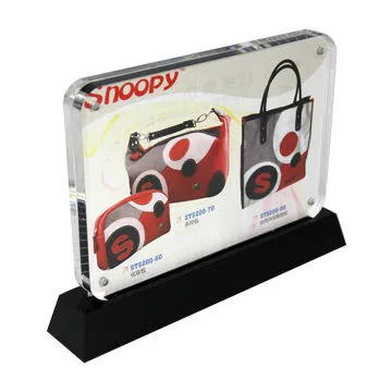 Acrylic Table Frames, Clear Frame with Black Base, Customized Thickness and Design Welcomed