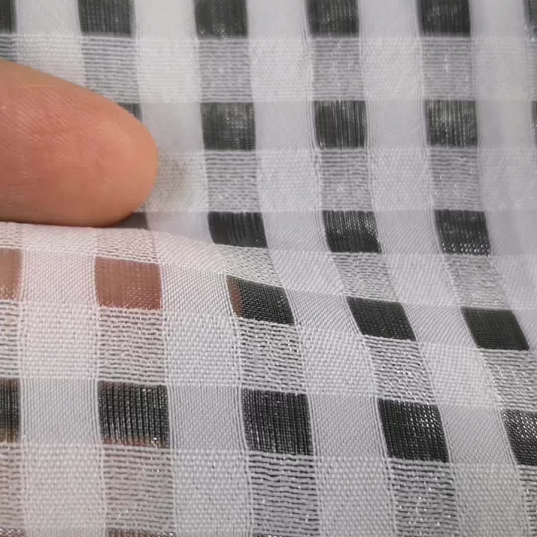 Factory Sale Polyester White Waffle Cloth Checks Fabric