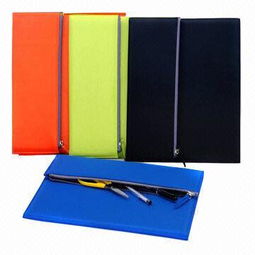 Zipper portfolio, made of microfiber