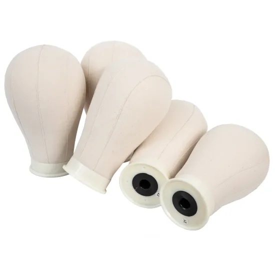 Canvas Block Head Mannequin Head Wig Display Styling Wig Stand Hair Extension Tools Wig Making Styling Displaying for Women