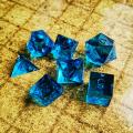 BESCON DICE Crystal Clear (Unpainted) Sharp Edge DND Dice Set of 7, Razor Edged Polyhedral D&D Dice Set for Role Playing Games