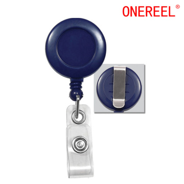 Intrekbare badge -haspel met metalen riemclip