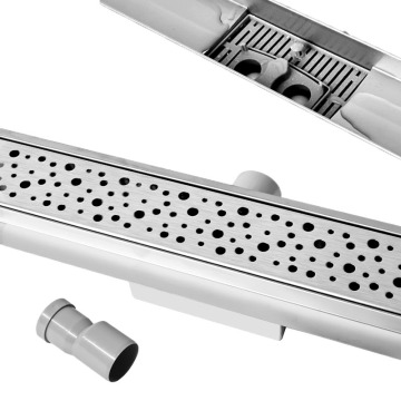 48 inci disikat 304 stainless steel linear shower drain dengan filter rambut dan pola batang parut