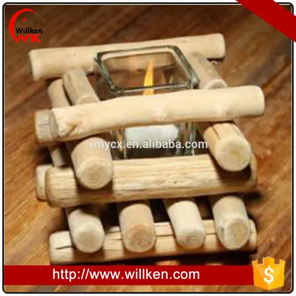 Craft wood slices decorative candle holders