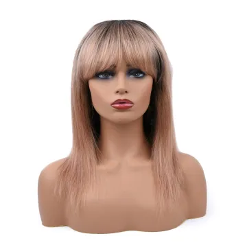 wholesale cheap raw indian temple hair remy 1b 27 ombre color human hair wig