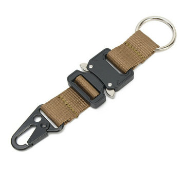 Taktis Nylon Webbing Metal Cobra Buckle Keychain Untuk Berkemah Luar Ruang dan Hiking