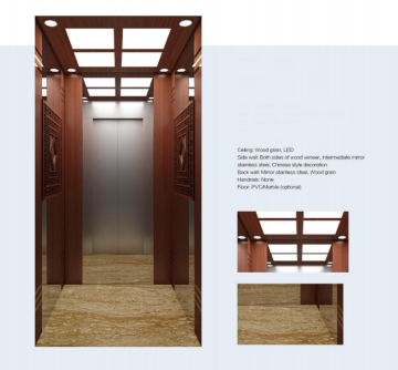 Décoration en bois pour ascenseur de villa