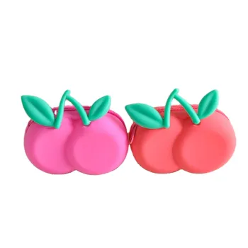 Custom Cute Cherry Soft Mini Silicone Coin Pouch Wallet