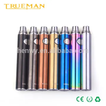 Korea e cig kc 650mah battery HAHA evod 5pin with 7 colors
