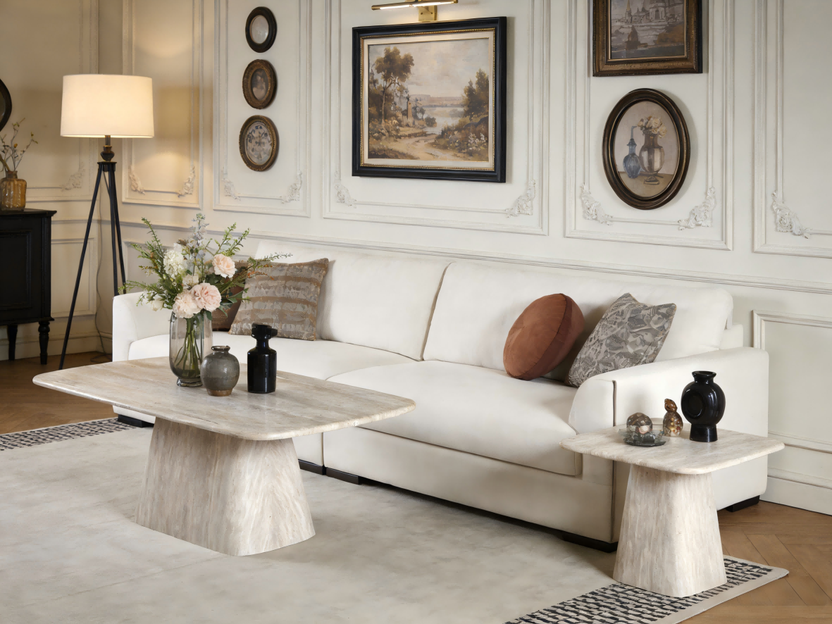 BR-CT-6103B coffee table with marble top 10